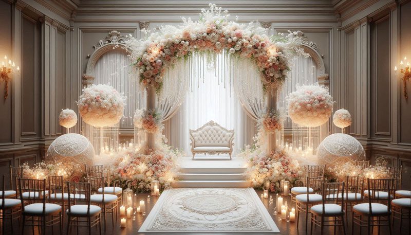 گل آرایی جایگاه عروس