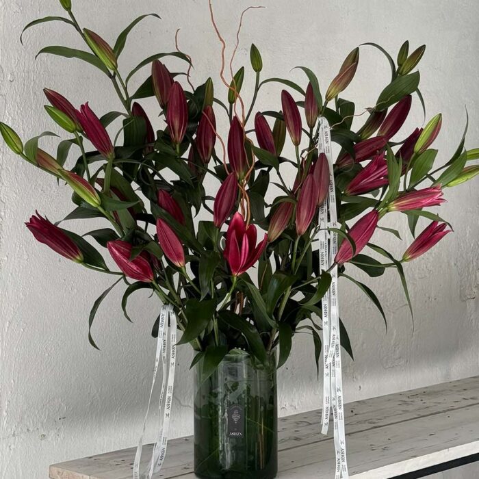 گلدان اورینتال ۴۰ گل سماقی